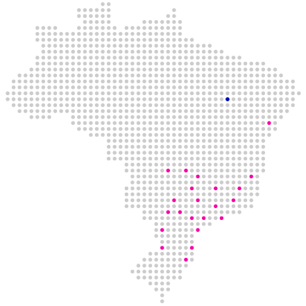 Mapa de localização de usinas